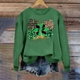 thumbnail image 4 of St. Patrick's Day Sweatshirt for Women LOVE Graphic Four Leaf Clover Print Crewneck Long Sleeve Ribbed Cuffs Festive Holiday Relaxed Fit Pullover, 4 of 7