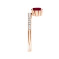 thumbnail image 3 of ANGARA Natural Oval 1.25 ct Ruby Off-Centered Solitaire Ring With Diamonds in 14K Rose Gold for Women (Size-8x6mm) | July Birthstone, Birthday, Anniversary, Jewelry Gift for Women | Natural Ruby Ring, 3 of 9