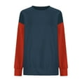 thumbnail image 5 of Ultrave Crew Neck Sweatshirts Women Color Block Baggy Casual Long Sleeve Clothing Clearance, 5 of 8