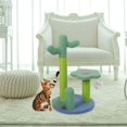 thumbnail image 2 of Modern Cactus Scratching Pad Climbing Frame Toys w/ Platform, Cat Climber Toy w/ Ball for Indoor, 2 of 8
