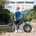 thumbnail image 2 of 16" Fat Tire Ebike, 750W, 21.7MPH, 48V/15AH Battery, 4 Shock Absorbers, Compact for Riders Under 5'2" & Teens., 2 of 7