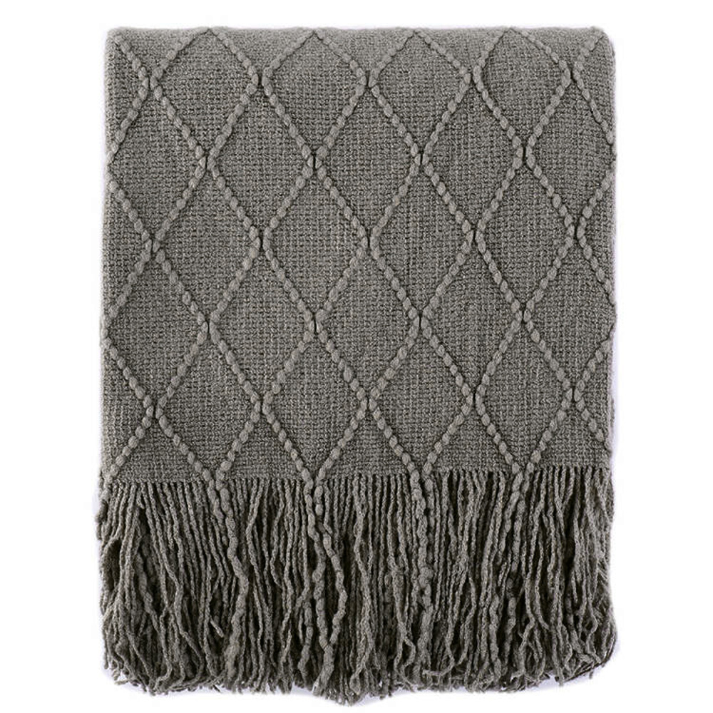 Battilo Dark Grey Throw Blanket Soft Lightweight Textured Decorative