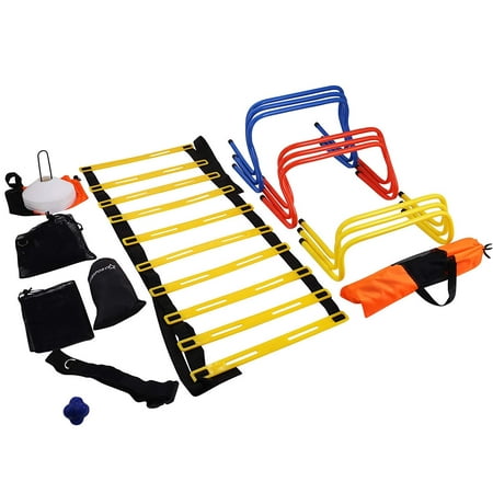BestEquip Ultimate Multi Speed Agility Kit Combo Set Agility Speed Training Kit Exercise and Fitness Football Training Kit with Carry Bag for both Junior and Senior (Best Football Training Equipment)