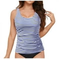 thumbnail image 3 of Jdkau Tankini Tops for Women Swimwear Top Only Tummy Control Tankini U Neck Wide Straps Swimwear Tops No Bottom（Blue,XL）, 3 of 9