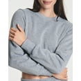 thumbnail image 3 of Real Essentials 3 Pack: Women's Fleece Cropped Sweatshirt - Long Sleeve Crew Neck Crop Top (Available in Plus Size), 3 of 6