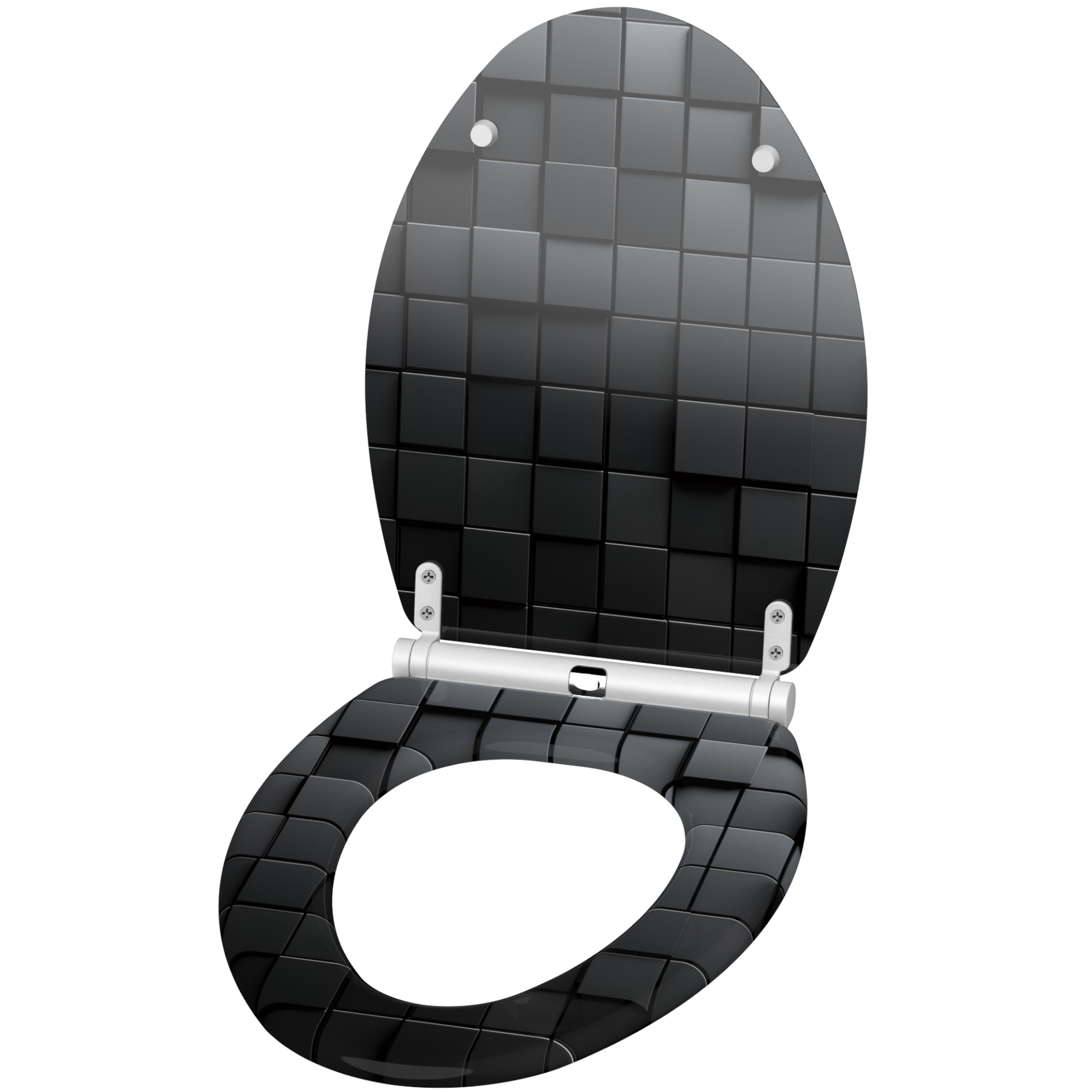 Sanilo Toilet Seat ELONGATED – Soft Close, One-Click Quick Release, Easy Installation, Non-Slip, Easy to Clean (Cube)