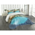 thumbnail image 3 of Ambesonne Pool Quilted Bedspread Set 3 Pcs, Spa Resort Relaxing, King Size, Blue Aqua Beige, 3 of 5