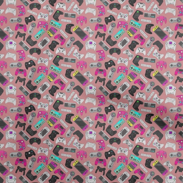 oneOone Rayon Rose Pink Fabric Video Game Craft Projects Decor Fabric Printed By The Yard 56 Inch Wide