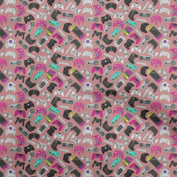 oneOone Polyester Lycra Rose Pink Fabric Video Game Diy Clothing Quilting Fabric Print Fabric By Yard 56 Inch Wide