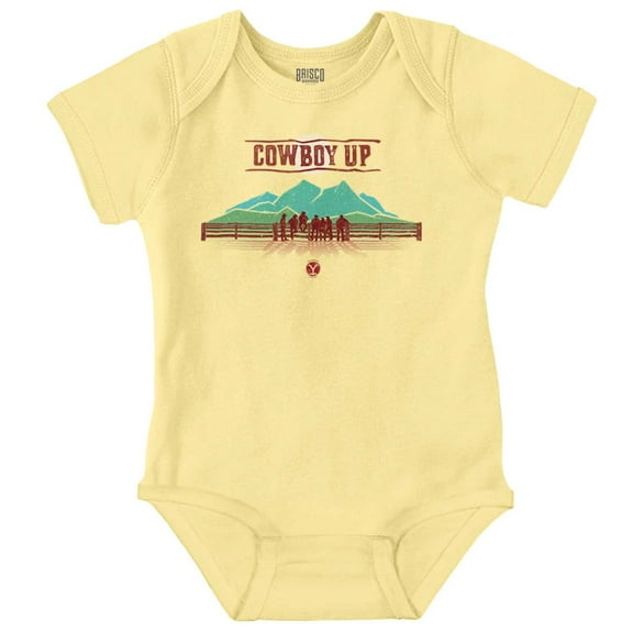 Y Yellowstone Vintage Cowboy Up Romper Boys or Girls Infant Baby Brisco Brands NB
