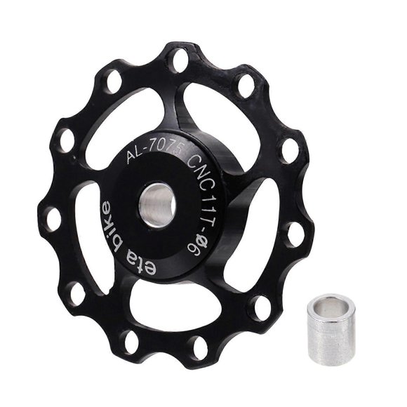 Black Aluminum Alloy Bike Rear Guide Wheel for Mountain Bike Use 1Pc 70 Characters