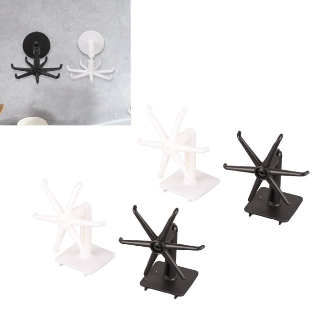 Gancho Rotativo de la Pared, Adhesivo de Gancho Giratorio de Cocina Fácil Ahorro de Espacio Limpio 4 piezas para el HOGAR