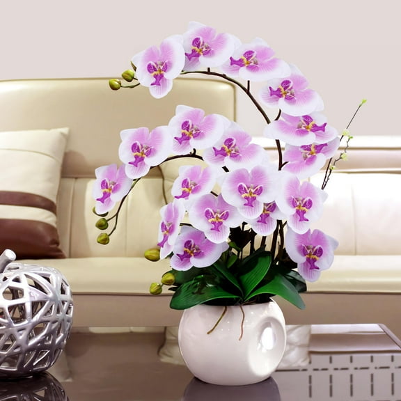 ROSENICE 20pcs Fake Orchid Flowers for Wedding Decoration Orchid Shape Realistic Style
