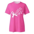 thumbnail image 3 of Cancer Shirts for Women Short Sleeve Crewneck Pink Ribbon Graphic T-Shirt Cancer Awareness Shirt, 3 of 5