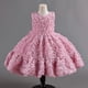 thumbnail image 5 of Vestido de niña Vestido de red dura Vestido de moda para bebé Vestido de flores rosas Vestido de princesa de cumpleaños de verano para niños, 5 of 5