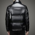 thumbnail image 4 of Chaqueta de invierno de plumón para hombre, chaqueta brillante, plumón de pato para hombre, ropa de diseñador con relleno ligero para hombre, abrigo informal para hombre, 4 of 5