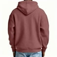 thumbnail image 4 of Mens Hoodies Pullover Quarter Zip Casaul Long Sleeve Drawstring Waffle Knit Hooded Sweatshirt with Pocket Wine 5XL, 4 of 4
