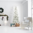 thumbnail image 2 of 7.5FT Pre-Lit Sparse Flocked Pine Artificial Holiday Christmas Tree, Warm White and Multicolor LED Lights with Sturdy Metal Stand, 2 of 7