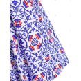 thumbnail image 4 of Botón simulador de talla grande Top sin mangas de impresión floral retro Rosegal  Camisetas sin mangas de talla grande, 4 of 5