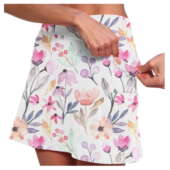Tennis Skirts for Women Summer Elastic Yoga Culottes Lightweight High Waist Athletic Shorts Skirt with Pockets for Workouts Everyday Wear Hot Pink XL