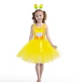 thumbnail image 1 of BYHONG Robe d'Été pour Filles, Tenue de Pâques pour Enfants, Robe Tutu de Fête, Robe Décontractée Jaune 5-6 Ans, 1 of 7