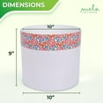 thumbnail image 3 of Sanjay Large Indoor Planter, Glossy Finish Metal Planter, Enamel Floral & White Planter for Indoor Plants with 3 Felt Pads Underneath, Modern, Rustproof Home Decorations for Living Room - 10"x10"x9", 3 of 7