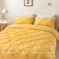 thumbnail image 3 of UlikTree Solid Duvet Cover - Soft Floral Pinch Comforter Covers with 2 Shams for All Seasons, 3 of 7