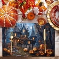 thumbnail image 2 of Halloween Placemats Set of 4 Castle Pumpkin Place Mats Fall Placemat Cartoon Pumpkin Full Moon Table Mats for Dining Kitchen Table Holiday Dinner Party Home Decorations 13x19 Inch, 2 of 8