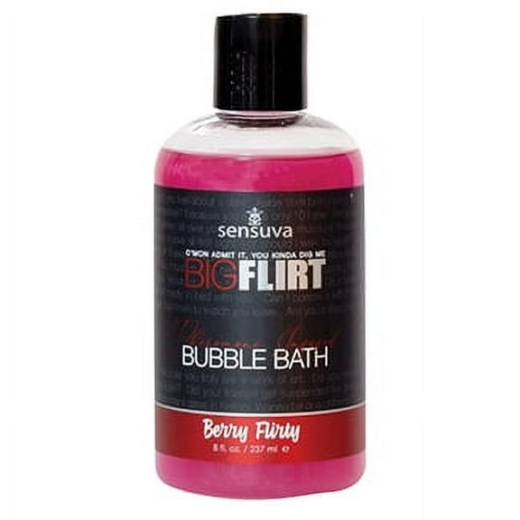 Sensuva Big Flirt Pheromone Bubble Bath-Berry Flirty 8oz-Wild Berry Scent