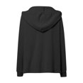 thumbnail image 5 of Hoodie Women Trendy Solid Color Hooded Button Loose Long Sleeved V Neck Sweatshirts Fall Tops,Black,2XL, 5 of 6
