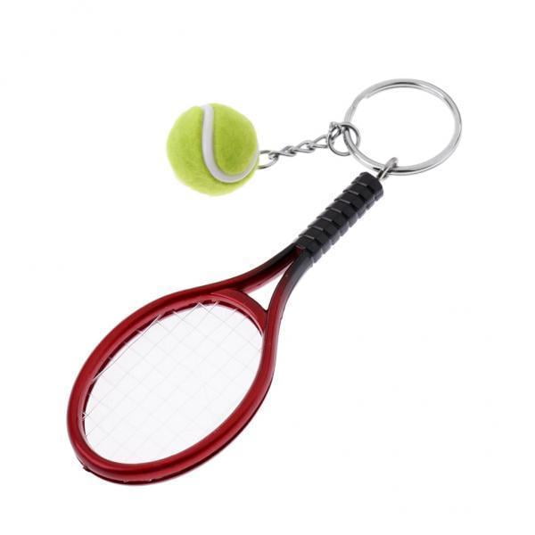 2x1 Uds Mini Pelota De Raqueta De Llavero Llavero Decoración Cola Llavero de pelota de raqueta de tenis