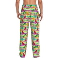 thumbnail image 3 of Picia Multicolored Tropical Mens Soft Woven Cotton Elastic Waistband Sleep Pajama Pant Lounge Sleep Pant With Pockets And Drawstring-Large, 3 of 9