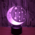 thumbnail image 4 of YSITIAN Moon 3D Night Light 3D Illusion Led Lamp 16 Colors Dimmable with Remote Control Touch --- Black Seat YT-13653, 4 of 6