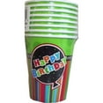 thumbnail image 1 of Unique Party Paper Striped Birthday Party Cup (Pack of 8), 1 of 1