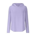 thumbnail image 5 of Fanxing Women UPF50+ Long Sleeve Shirts UV Protection Lightweight Sun Hoodie Hiking Workout Tops Quick Dry Outdoor Purple,L, 5 of 9