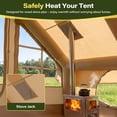 thumbnail image 4 of KAMEROUT Inflatable Tent for Camping, 8-10 Person Inflatable House Tent with Skylight & Stove Jack, Waterproof Oxford Blow Up Air Tent with Pump, Quick Setup Luxury Glamping Cabin Tent, Khaki, 4 of 10