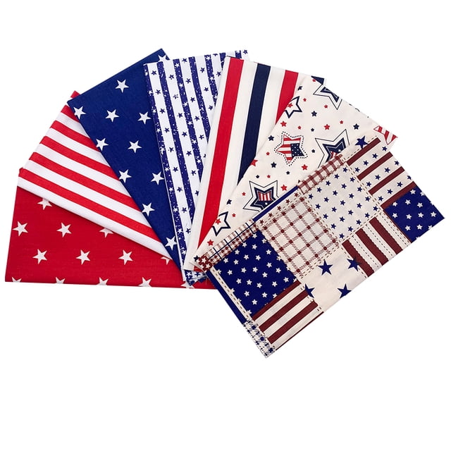 NUOLUX Fabric Cotton Quilting Flag Patchwork Patriotic Bundle Sewing