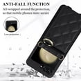 thumbnail image 2 of ELEHOLD for Samsung Galaxy Z Flip 6 Case, Luxury PU Leather Ring Kickstand Card Slot Mirror Make Up Zipper Purse Shockproof Cover with Wrist/Shoulder Strap for Samsung Galaxy Z Flip 6,Black, 2 of 7