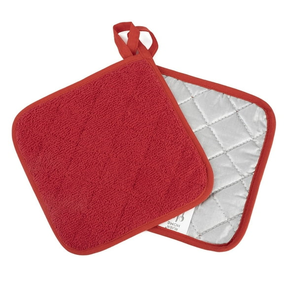 Cotton Pot Holders, Kitchen Basic Potholder Heat Resistant, Terry Pot Holder Set for Cooking and Baking