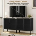 thumbnail image 3 of Brafab Farmhouse Sideboard Cabinet with Natural Rattan Doors,63"TV Stand for TVs up to 55 Inch, 2-Pack, 3 of 8