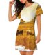 thumbnail image 2 of Easygdp Western Cowboy Ranch Camisón de manga corta para mujer, informal, estampado, 2 of 6