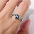 thumbnail image 5 of Couples Birthstone Ring Princess Cut Silver London Blue Topaz Proposal Ring November Birthstone, 5 of 5