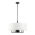 thumbnail image 6 of Livex Lighting Meridian 7-Light Metal & Fabric Pendant Chandelier in Black, 6 of 13