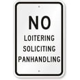 thumbnail image 1 of No Loitering Soliciting Panhandling Sign Warning Signs for Hazard House Decor Yard Caution Notice Signs Funny Aluminium Metal Signs Size: 8 x 12 inch, 1 of 4