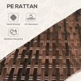 thumbnail image 4 of Outdoor Coffee Table with Water-Ripple Glass Top and Storage Shelf, Hand-Woven PE Rattan Side Table with Steel Frame, 19.7" x 19.7" x 21.7", Mixed Brown for Patio and Garden, 4 of 5