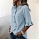 thumbnail image 5 of Neewe Button Down Shirts for Womens 3/4 Sleeve Blouses Collared Casual Summer Tops Daily Outfits, 5 of 6