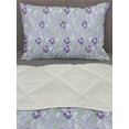 thumbnail image 3 of Floral Comforter & Sham Bedding Set, Lilac Tones Peduncles Hand Picked Flowers Sketch Style Pattern, 3 pcs Duvet Set Microfiber Filling Quilt, 5 Sizes, Ceil Blue Multicolor, by Ambesonne, 3 of 4