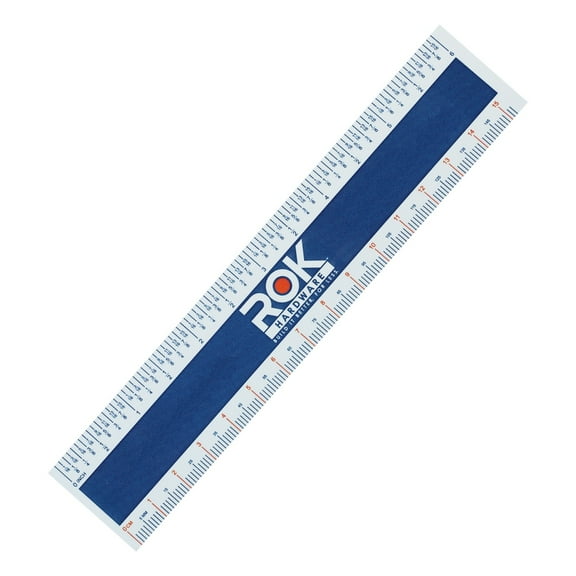 Rok Hardware Plastic Ruler, 6", with Fraction/Inch/MM/CM Converter, 150 mm, Clear