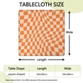 thumbnail image 2 of Orange and White Wavy Checkerboard Pattern Square Fitted Tablecloth with Elastic Edge,Square Table Cover,Washable Elastic Table Cover for Home Kitchen Party Decor 34"x34", 2 of 6