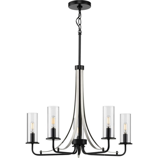 Progress P400209-031 Riley 5 Light 24 inch Matte Black Chandelier Ceiling Light